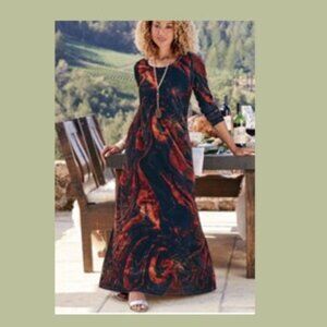 Stretch Velvet Slip on Dress   NWT Soft Surroundings  XL